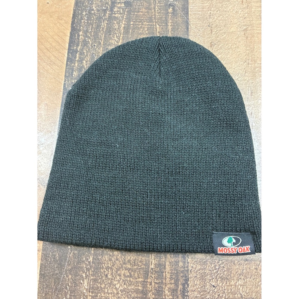 Mossy Oak Beanie Hat Mens Dark Green Knit Skull Cap Hunting‎ Winter Logo Patch